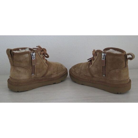 UGG 1017320T Kid's Sz 10 Chestnut Neumel II Suede Side Zip & Lace Up Boots $95+ - Picture 10 of 11